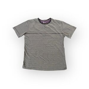 Anchor Blue Black & White Striped Cotton T-Shirt Size Small